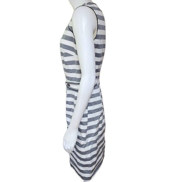 NWT Banana Republic Gray & White Striped Dress (4) - Picture 4 of 5